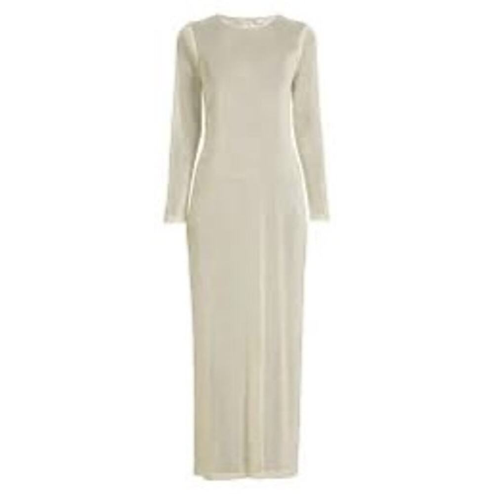 Hutch Niko Shimmer Mesh Maxi Dress Cream XS NWT - Picture 2 of 11